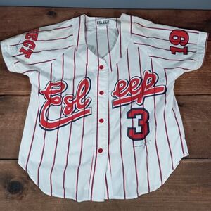 ESLEEP Women's Small White Red Stripe Baseball Jersey Top 19 3 Rush Week Sigma